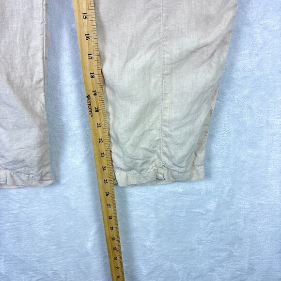 Mate The Label Willow Pull On Pants Women S Beige Crop Linen Preppy Resort USA - Picture 5 of 7